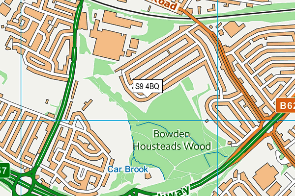 S9 4BQ map - OS VectorMap District (Ordnance Survey)