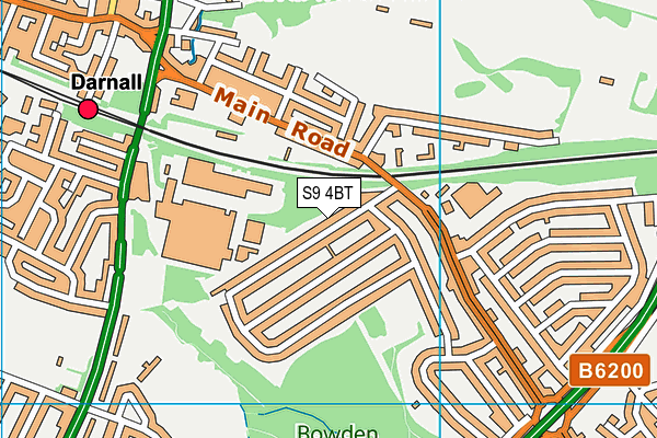 S9 4BT map - OS VectorMap District (Ordnance Survey)