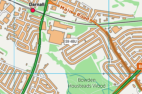 S9 4BU map - OS VectorMap District (Ordnance Survey)