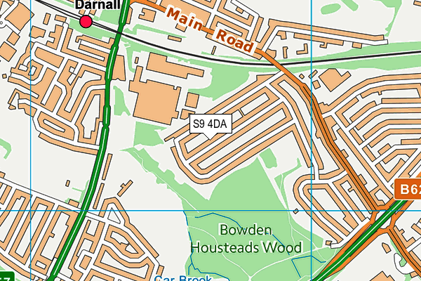 S9 4DA map - OS VectorMap District (Ordnance Survey)