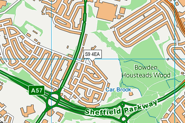 S9 4EA map - OS VectorMap District (Ordnance Survey)