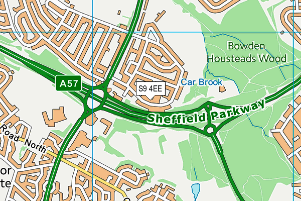 S9 4EE map - OS VectorMap District (Ordnance Survey)