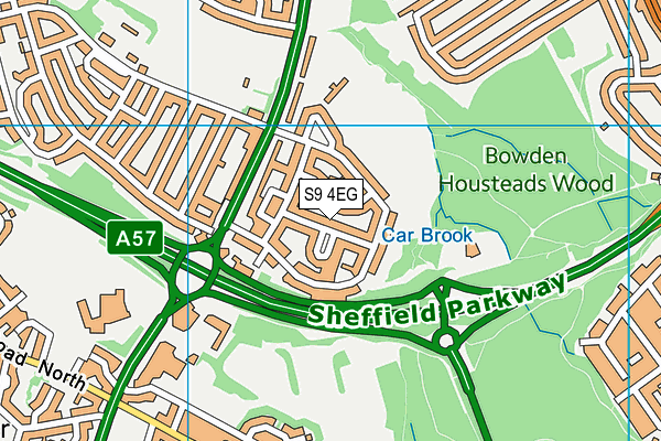 S9 4EG map - OS VectorMap District (Ordnance Survey)