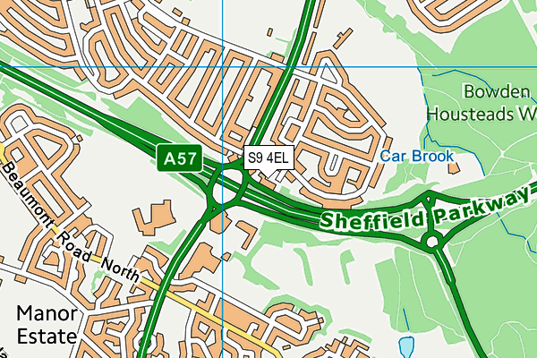 S9 4EL map - OS VectorMap District (Ordnance Survey)