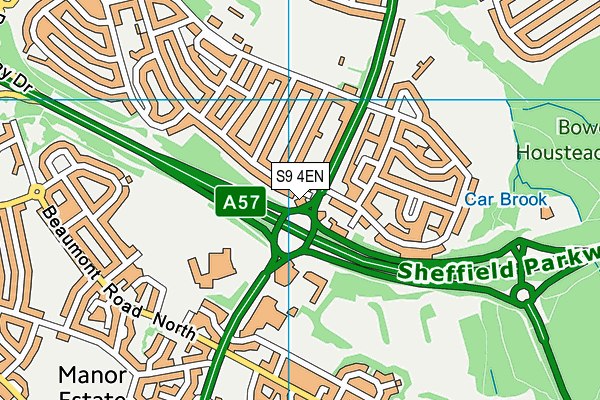 S9 4EN map - OS VectorMap District (Ordnance Survey)