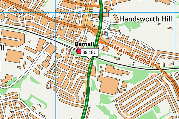 S9 4EU map - OS VectorMap District (Ordnance Survey)