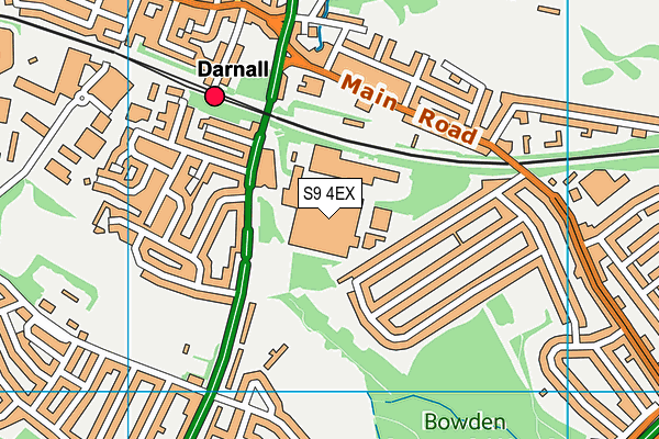 S9 4EX map - OS VectorMap District (Ordnance Survey)