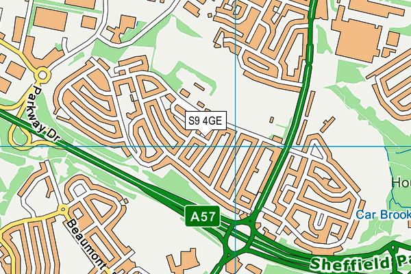 S9 4GE map - OS VectorMap District (Ordnance Survey)