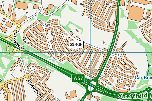 S9 4GF map - OS VectorMap District (Ordnance Survey)