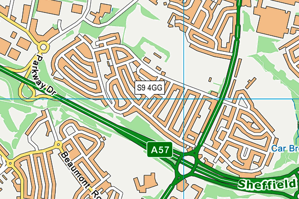 S9 4GG map - OS VectorMap District (Ordnance Survey)