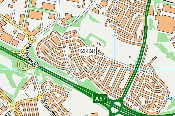 S9 4GH map - OS VectorMap District (Ordnance Survey)