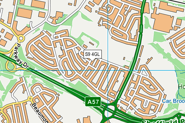 S9 4GL map - OS VectorMap District (Ordnance Survey)