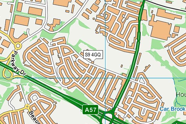 S9 4GQ map - OS VectorMap District (Ordnance Survey)