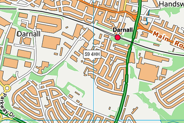 S9 4HH map - OS VectorMap District (Ordnance Survey)