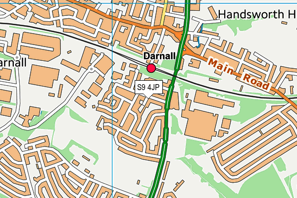 S9 4JP map - OS VectorMap District (Ordnance Survey)