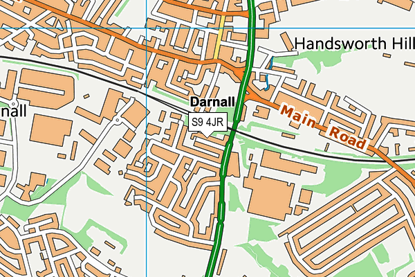 S9 4JR map - OS VectorMap District (Ordnance Survey)