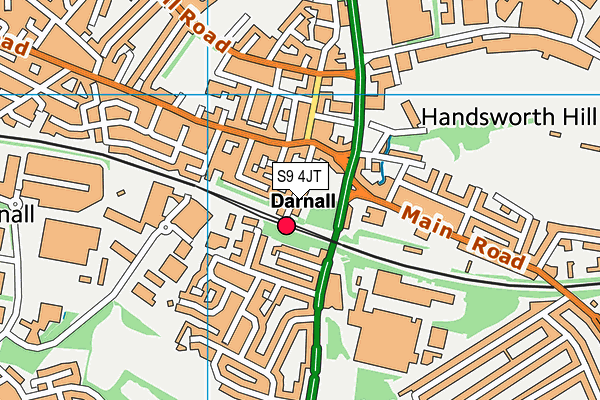 S9 4JT map - OS VectorMap District (Ordnance Survey)