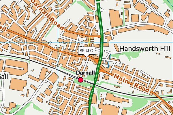 S9 4LQ map - OS VectorMap District (Ordnance Survey)