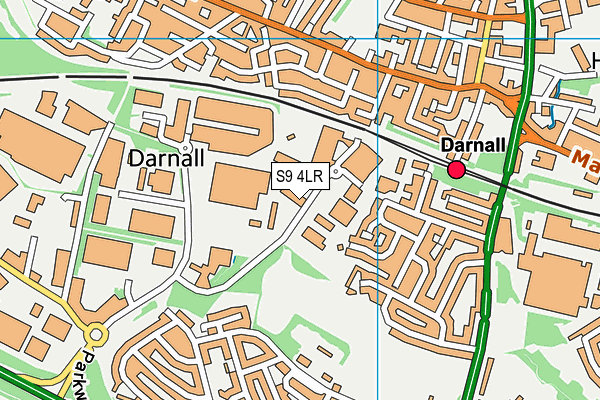 S9 4LR map - OS VectorMap District (Ordnance Survey)