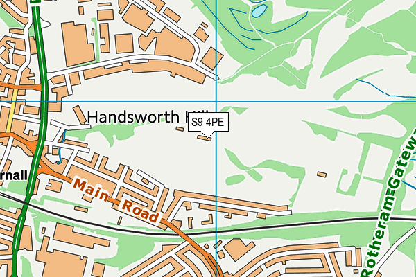 S9 4PE map - OS VectorMap District (Ordnance Survey)