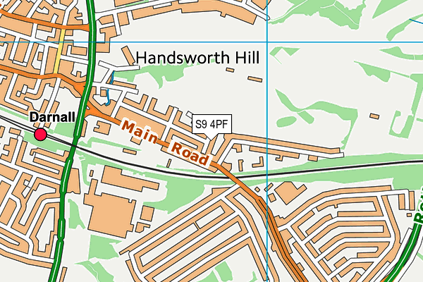 S9 4PF map - OS VectorMap District (Ordnance Survey)