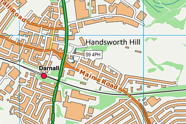 S9 4PH map - OS VectorMap District (Ordnance Survey)