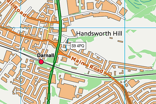 S9 4PQ map - OS VectorMap District (Ordnance Survey)