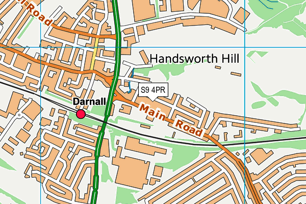 S9 4PR map - OS VectorMap District (Ordnance Survey)