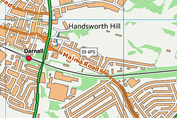 S9 4PS map - OS VectorMap District (Ordnance Survey)