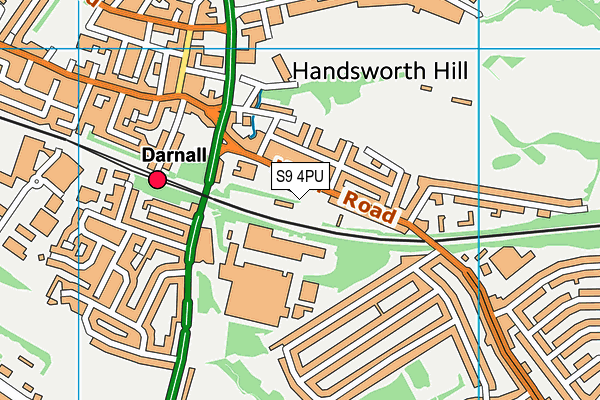 S9 4PU map - OS VectorMap District (Ordnance Survey)