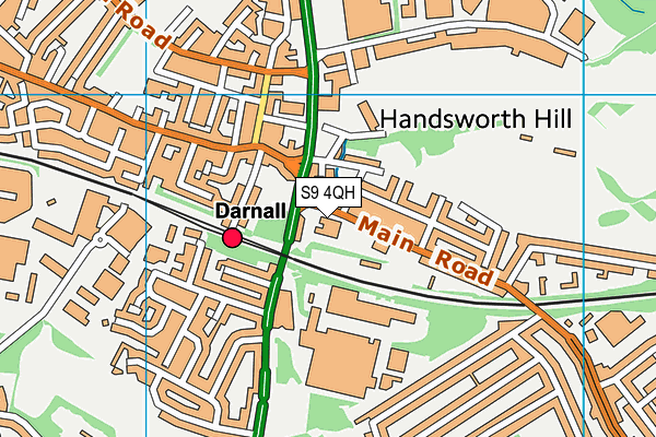 S9 4QH map - OS VectorMap District (Ordnance Survey)