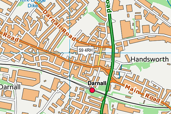 S9 4RH map - OS VectorMap District (Ordnance Survey)