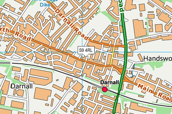 S9 4RL map - OS VectorMap District (Ordnance Survey)