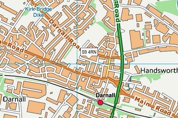 S9 4RN map - OS VectorMap District (Ordnance Survey)