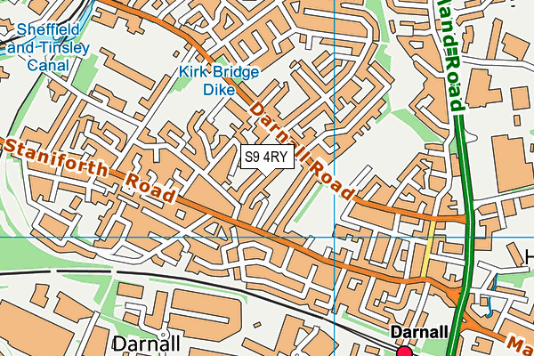 S9 4RY map - OS VectorMap District (Ordnance Survey)