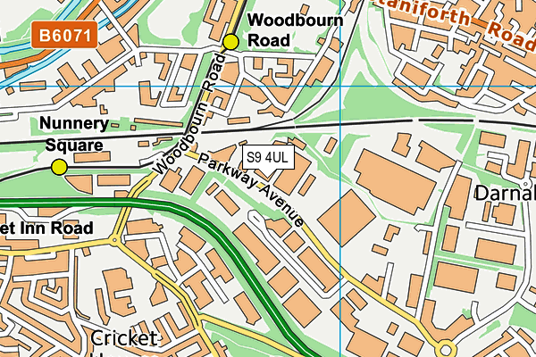 S9 4UL map - OS VectorMap District (Ordnance Survey)