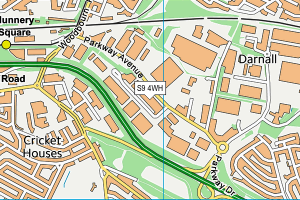 S9 4WH map - OS VectorMap District (Ordnance Survey)
