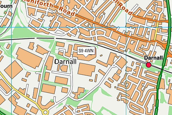 S9 4WN map - OS VectorMap District (Ordnance Survey)