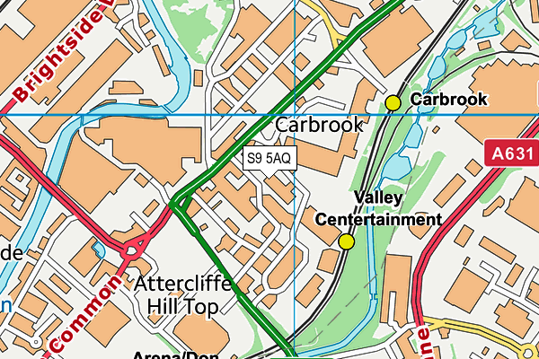 S9 5AQ map - OS VectorMap District (Ordnance Survey)