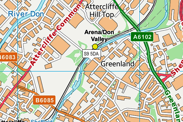 Ice Sheffield map (S9 5DA) - OS VectorMap District (Ordnance Survey)