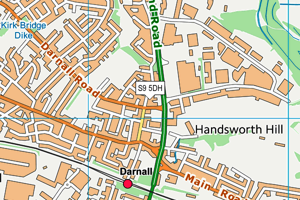 S9 5DH map - OS VectorMap District (Ordnance Survey)