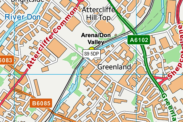 S9 5DP map - OS VectorMap District (Ordnance Survey)