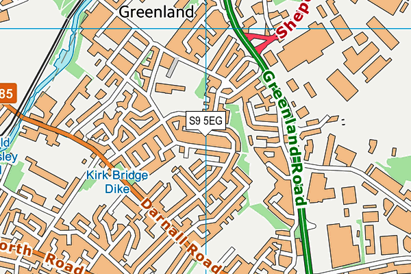 S9 5EG map - OS VectorMap District (Ordnance Survey)