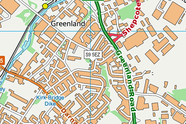 S9 5EZ map - OS VectorMap District (Ordnance Survey)