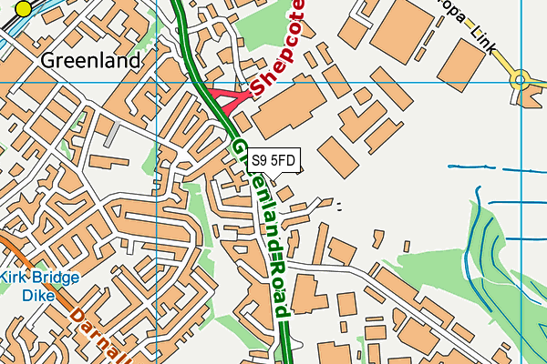 S9 5FD map - OS VectorMap District (Ordnance Survey)