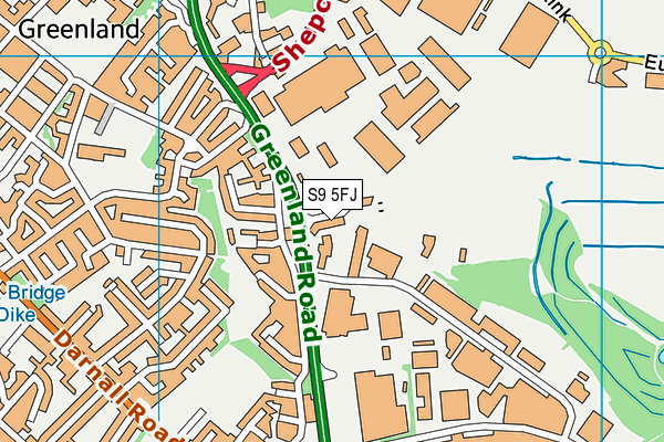 S9 5FJ map - OS VectorMap District (Ordnance Survey)