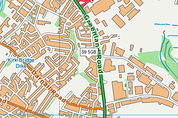 S9 5GB map - OS VectorMap District (Ordnance Survey)