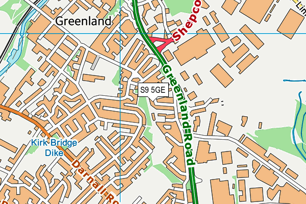 S9 5GE map - OS VectorMap District (Ordnance Survey)