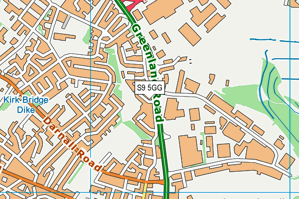 S9 5GG map - OS VectorMap District (Ordnance Survey)