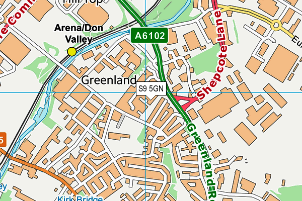 S9 5GN map - OS VectorMap District (Ordnance Survey)